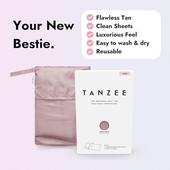 TANZEE Self Tan Bed-Sheet Protector Keep Sheets Clean from Self Tanner Stains - Picture 4 of 7
